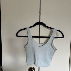 Light Blue Ribbed Women's Top